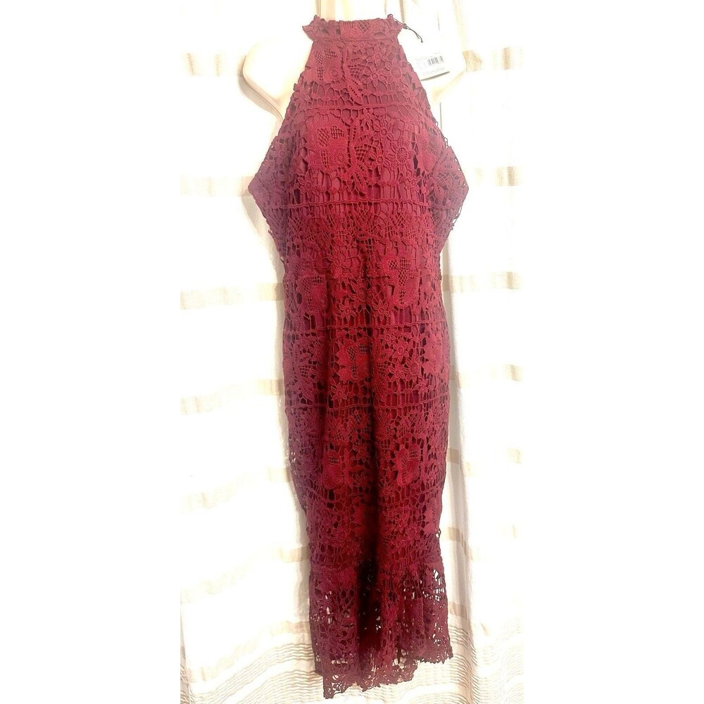 Missguided NWT Sophisticated Sleeveless Coquette Laced High Neck Midi Dress 10